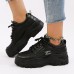 Women's Sneakers White Shoes Height Increasing Shoes Platform Sneakers Dad Shoes Work Daily Solid Color Tassel Platform Wedge Heel Round Toe Fashion Casual Running Walking PU Lace-up Black White