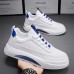 Men's Sneakers White Shoes Comfort Shoes Walking Vintage Casual Outdoor Daily Knit Warm Height Increasing Comfortable Lace-up White Blue Fall Winter