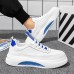 Men's Sneakers White Shoes Comfort Shoes Walking Vintage Casual Outdoor Daily Knit Warm Height Increasing Comfortable Lace-up White Blue Fall Winter