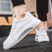 Men's Sneakers White Shoes Comfort Shoes Walking Vintage Casual Outdoor Daily Knit Warm Height Increasing Comfortable Lace-up White Blue Fall Winter