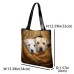 Women's Tote Shoulder Bag Fluffy Bag Polyester Outdoor Shopping Daily Print Large Capacity Lightweight Durable Dog Earth Yellow Yellow Khaki