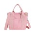 Women's Tote Canvas Daily Large Capacity Foldable Lightweight Solid Color Black Pink Blue