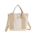 Women's Tote Canvas Daily Large Capacity Foldable Lightweight Solid Color Black Pink Blue