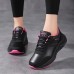 Women's Sneakers Plus Size Platform Sneakers Outdoor Solid Color Summer Flat Heel Round Toe Fashion Sporty Casual Walking PU Lace-up Black Rose Pink