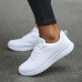 Women's Sneakers Plus Size Outdoor Daily Color Block Summer Flat Heel Round Toe Fashion Sporty Casual Running Walking Tissage Volant Lace-up Black White Blue