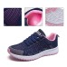 Women's Sneakers Plus Size Outdoor Daily Color Block Summer Flat Heel Round Toe Fashion Sporty Casual Running Walking Tissage Volant Lace-up Black White Blue