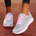 Women's Sneakers Plus Size Outdoor Daily Color Block Summer Flat Heel Round Toe Fashion Sporty Casual Running Walking Tissage Volant Lace-up Black White Blue