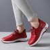 Women's Sneakers Comfort Shoes Outdoor Daily Solid Color Summer Winter Flat Heel Round Toe Sporty Comfort Running Hiking Walking Satin Loafer Black Red