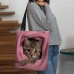 Women's Tote Shoulder Bag Fluffy Bag Polyester Shopping Daily Holiday Print Large Capacity Lightweight Durable Cat Pink Blue Green