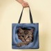 Women's Tote Shoulder Bag Fluffy Bag Polyester Shopping Daily Holiday Print Large Capacity Lightweight Durable Cat Pink Blue Green