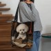 Women's Tote Shoulder Bag Canvas Tote Bag Polyester Shopping Daily Holiday Print Large Capacity Foldable Lightweight Dog Black Red Green