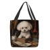 Women's Tote Shoulder Bag Canvas Tote Bag Polyester Shopping Daily Holiday Print Large Capacity Foldable Lightweight Dog Black Red Green