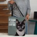 Women's Tote Shoulder Bag Canvas Tote Bag Polyester Shopping Daily Holiday Print Large Capacity Foldable Lightweight Cat Letter Dark Red Black Green