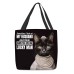 Women's Tote Shoulder Bag Canvas Tote Bag Polyester Shopping Daily Holiday Print Large Capacity Foldable Lightweight Cat Letter Dark Red Black Green