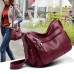 Women's Shoulder Bag PU Leather Office Daily Large Capacity Waterproof Breathable Solid Color Wine Black Blue