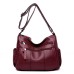 Women's Shoulder Bag PU Leather Office Daily Large Capacity Waterproof Breathable Solid Color Wine Black Blue