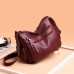 Women's Shoulder Bag PU Leather Office Daily Large Capacity Waterproof Breathable Solid Color Wine Black Blue