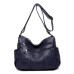 Women's Shoulder Bag PU Leather Office Daily Large Capacity Waterproof Breathable Solid Color Wine Black Blue