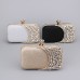 Women's Clutch Evening Bag Wristlet Polyester Party Rhinestone Chain Lightweight Durable Anti-Dust Color Block Patchwork Silver Black Gold