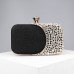 Women's Clutch Evening Bag Wristlet Polyester Party Rhinestone Chain Lightweight Durable Anti-Dust Color Block Patchwork Silver Black Gold