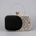 Women's Clutch Evening Bag Wristlet Polyester Party Rhinestone Chain Lightweight Durable Anti-Dust Color Block Patchwork Silver Black Gold