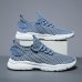 Men's Shoes Sneakers Plus Size Flyknit Shoes White Shoes Running Walking Sporty Athletic Mesh Breathable Lace-up Black White Blue Summer Spring