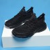 Men's Shoes Sneakers Plus Size Flyknit Shoes White Shoes Running Walking Sporty Athletic Mesh Breathable Lace-up Black White Blue Summer Spring