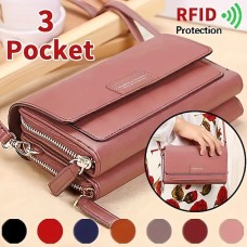 Women's Crossbody Bag Wallet Shoulder Bag Mobile Phone Bag PU Leather Office Shopping Daily Zipper Adjustable Durable Solid Color Letter Dark Brown Black Pink