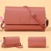 Women's Crossbody Bag Wallet Shoulder Bag Mobile Phone Bag PU Leather Office Shopping Daily Zipper Adjustable Durable Solid Color Letter Dark Brown Black Pink