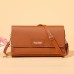 Women's Crossbody Bag Wallet Shoulder Bag Mobile Phone Bag PU Leather Office Shopping Daily Zipper Adjustable Durable Solid Color Letter Dark Brown Black Pink