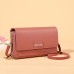 Women's Crossbody Bag Wallet Shoulder Bag Mobile Phone Bag PU Leather Office Shopping Daily Zipper Adjustable Durable Solid Color Letter Dark Brown Black Pink