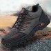 Men's Sneakers Plus Size Hiking Walking Sporty Casual Outdoor Daily Leather Mesh Slip Resistant Lace-up Green Coffee Grey Spring Fall