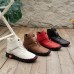 Women's Sneakers Boots Plus Size Handmade Shoes Outdoor Daily Solid Color Booties Ankle Boots Winter Flat Heel Round Toe Casual Comfort Minimalism Walking PU Lace-up Black Red Brown