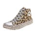 Women's Sneakers Canvas Shoes Plus Size Canvas Shoes High Top Sneakers Daily Solid Color Leopard Flat Heel Round Toe Fashion Casual Minimalism Canvas Lace-up Leopard Print Leopard print high