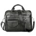 Men's Laptop Bag Briefcase Top Handle Bag Nappa Leather Cowhide Office & Career Zipper Plain Black Coffee