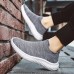 Men's Sneakers Plus Size Flyknit Shoes Walking Casual Daily Leather Comfortable Booties / Ankle Boots Loafer Black Yellow Gray Spring Fall