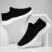 Men's Sneakers Plus Size Flyknit Shoes Walking Casual Daily Leather Comfortable Booties / Ankle Boots Loafer Black Yellow Gray Spring Fall