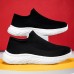 Men's Sneakers Plus Size Flyknit Shoes Walking Casual Daily Leather Comfortable Booties / Ankle Boots Loafer Black Yellow Gray Spring Fall