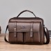 Men's Women's Crossbody Bag Shoulder Bag Satchel Messenger Bag PU Leather Office Daily Zipper Large Capacity Waterproof Durable Solid Color black. Light Brown.