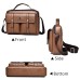 Men's Women's Crossbody Bag Shoulder Bag Satchel Messenger Bag PU Leather Office Daily Zipper Large Capacity Waterproof Durable Solid Color black. Light Brown.