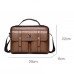 Men's Women's Crossbody Bag Shoulder Bag Satchel Messenger Bag PU Leather Office Daily Zipper Large Capacity Waterproof Durable Solid Color black. Light Brown.