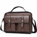 Men's Women's Crossbody Bag Shoulder Bag Satchel Messenger Bag PU Leather Office Daily Zipper Large Capacity Waterproof Durable Solid Color black. Light Brown.