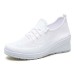 Women's Sneakers Height Increasing Shoes Outdoor Daily Solid Color Summer Wedge Heel Round Toe Sporty Casual Comfort Running Walking Tissage Volant Elastic Band Black White Apricot