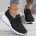 Women's Sneakers Height Increasing Shoes Outdoor Daily Solid Color Summer Wedge Heel Round Toe Sporty Casual Comfort Running Walking Tissage Volant Elastic Band Black White Apricot