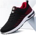 Men's Sneakers Flyknit Shoes Sporty Casual Outdoor Daily Tissage Volant Breathable Lace-up Black and White Black / Red Striped Summer Spring