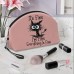 Women's Makeup Bag Pen Bag Wristlet Cosmetic Bag PU Leather Daily Holiday Travel Print Large Capacity Lightweight Durable Cat Pink Blue Green