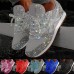 Women's Trainers Athletic Shoes Sneakers Bling Bling Shoes Sequins Bling Bling Sneakers Outdoor Daily Color Block Solid Colored Sequin Platform Flat Heel Round Toe Sporty Classic Casual Walking