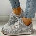 Women's Trainers Athletic Shoes Sneakers Bling Bling Shoes Sequins Bling Bling Sneakers Outdoor Daily Color Block Solid Colored Sequin Platform Flat Heel Round Toe Sporty Classic Casual Walking