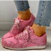 Women's Trainers Athletic Shoes Sneakers Bling Bling Shoes Sequins Bling Bling Sneakers Outdoor Daily Color Block Solid Colored Sequin Platform Flat Heel Round Toe Sporty Classic Casual Walking