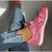 Women's Trainers Athletic Shoes Sneakers Bling Bling Shoes Sequins Bling Bling Sneakers Outdoor Daily Color Block Solid Colored Sequin Platform Flat Heel Round Toe Sporty Classic Casual Walking